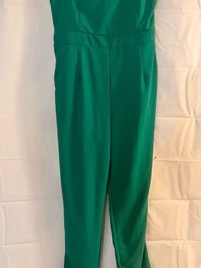 New York & Company Teal Sleeveless Jumpsuit
